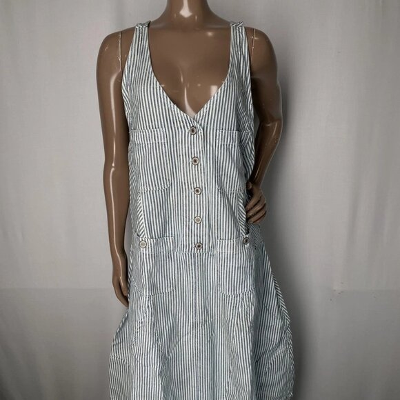 Free People Women’s Bendita Striped Sleeveless Midi Dress – Navy Blue/White – S - Picture 1 of 11